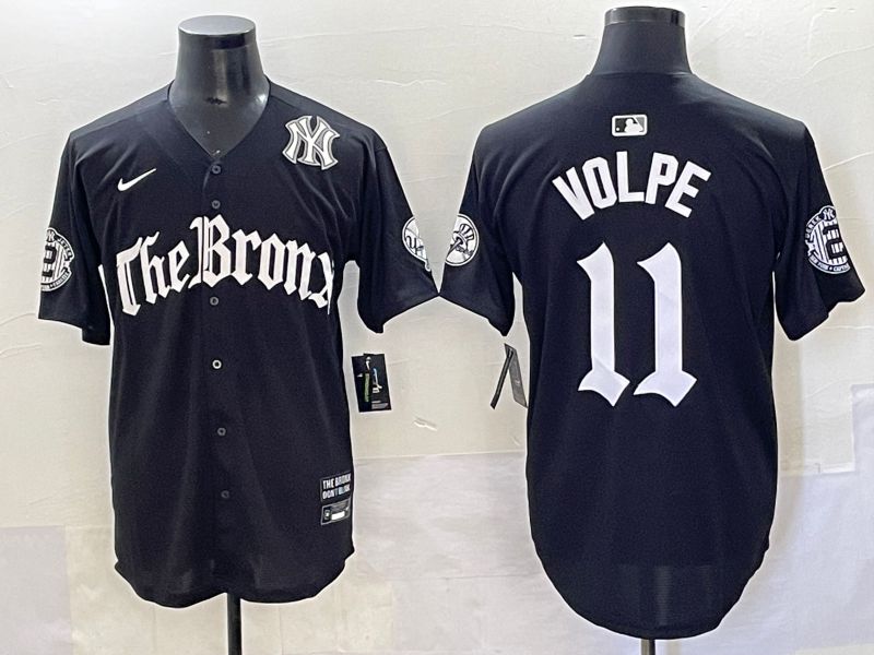 Men 2025 New York Yankees #11 Volpe Black Five generations Joint Name Nike MLB Jersey style 9->new york yankees->MLB Jersey
